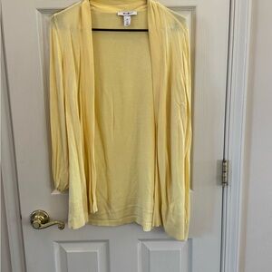 White House Black Market Light Yellow Cardigan
